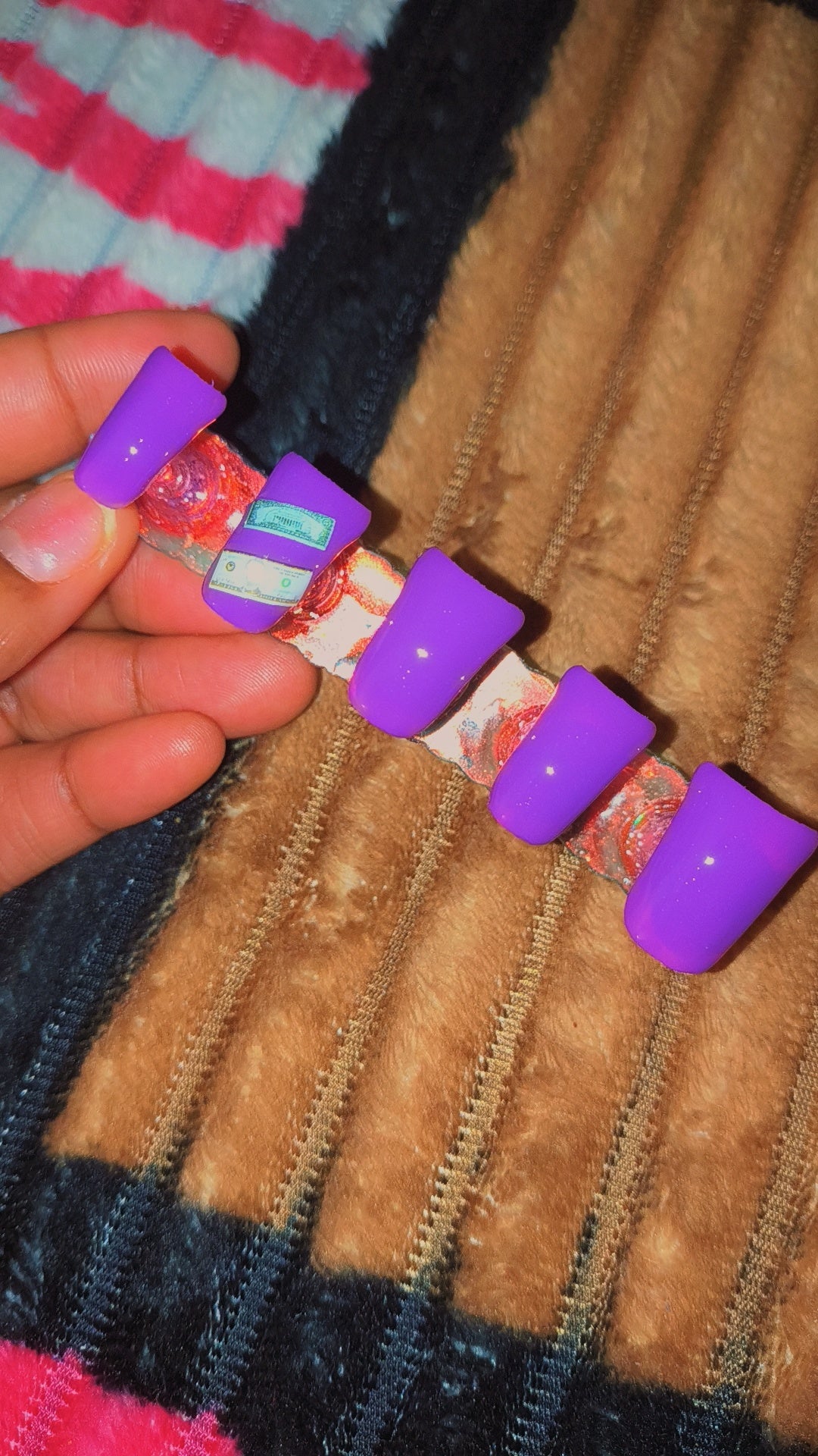 Simple purple duck nails. Handmade gelx nails.